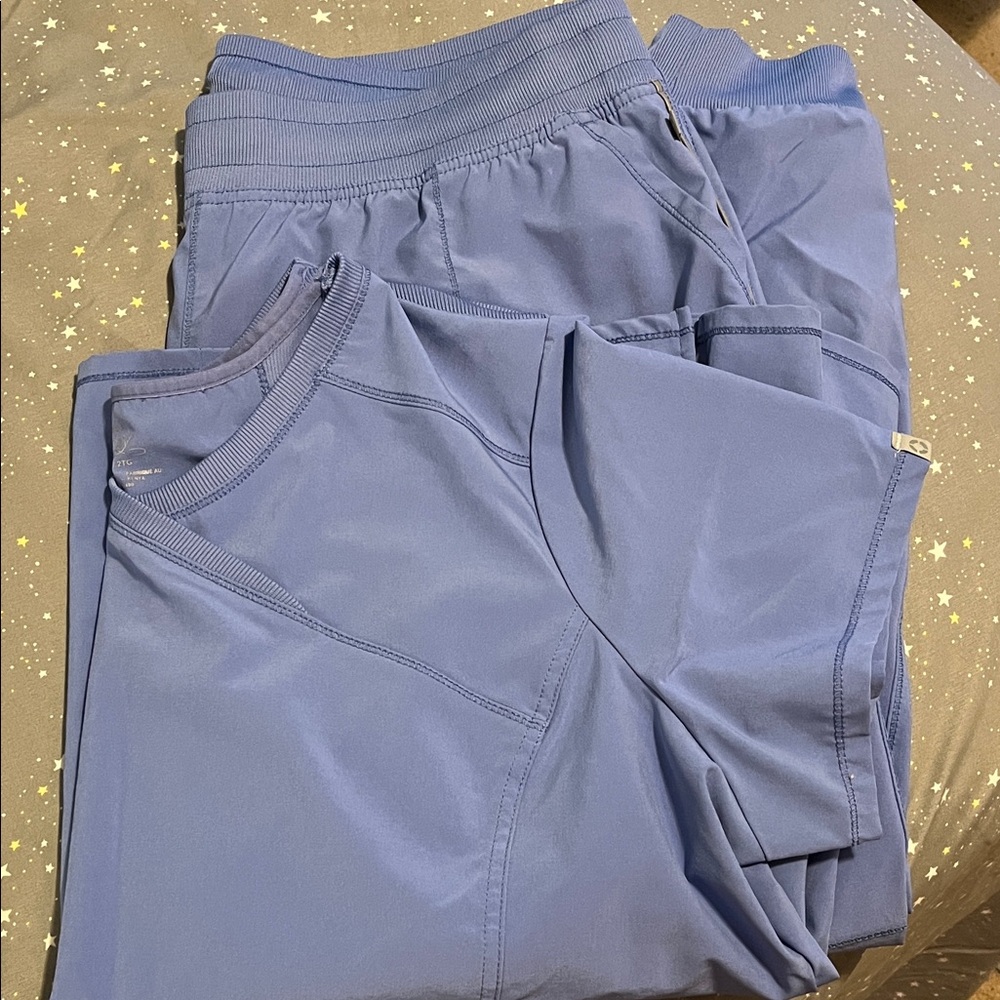 Cherokee Infinity Ciel Blue Scrub Set EUC